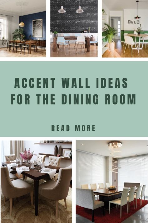 Transform your dining room into a captivating space that welcomes everyone with open arms. Discover the power of an accent wall to elevate your dining room design. Create a focal point that leaves a lasting impression and sets the tone for memorable gatherings. Explore the endless possibilities of accent walls and unlock the true potential of your dining area. Tile Dining Room Wall, Formal Dining Room Accent Wall, Accent Wall Behind Dining Table, Blank Wall Dining Room Ideas, Rustic Dining Room Wall Decor Ideas, Shiplap Accent Wall Dining Room, Picture Wall Dining Room, Long Dining Room Wall, Dining Room Wallpaper Accent Wall