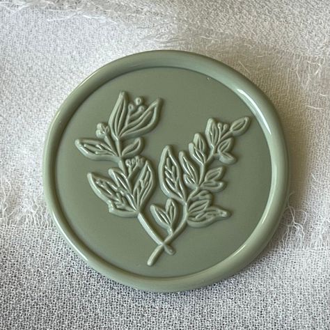 Eucalyptus Wax Seal, Wax Seal Sticker, Premade Wax Seal, Sage Wax Seal, Eucalyptus Leaf Wax Seal, Adhesive Wax Seal - Etsy Green Wax Seal, Wax Seal Stickers, Collage Material, Plant Logos, Seal Wax, Scrapbook Printing, Eucalyptus Leaf, Black Envelopes, Seal Sticker