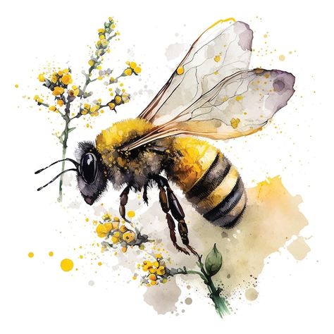 Vecteur peinture aquarelle belle abeille... | Premium Vector #Freepik #vector #abeilles #ruche #apiculture #abeille Hymn Journaling, Up Tattoo, Scrapbook Art, Loose Watercolor, Watercolor Paintings Easy, 3d Modelle, Cover Up Tattoos, Online Group, Bee Theme