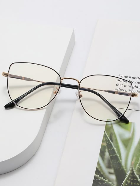 Full Rim Glasses Embellished   Women Accessories Geometric Glasses For Women, Specs Frames Women Round Face, Chic Glasses For Round Face, Geometric Glasses Frames, Specs Frames Women, Round Face Glasses, Cooling Glass, Frames For Round Faces, Clear Glasses Frames Women