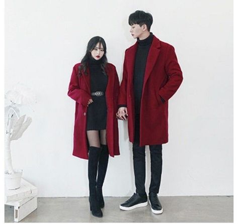 Korean Couples Outfit, His And Her Outfits Couple, Korean Christmas Outfit, Couple Outfits Korean, Korean Couple Outfits, Couple Outfits Matching, Couple Outfit Ideas, Couple Matching Outfits, Outfit Korean Style