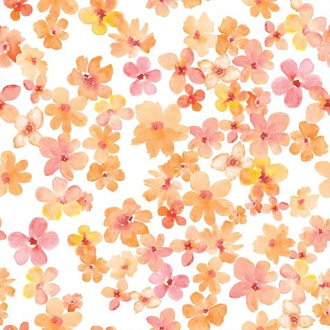 Oranges, yellows and even hints of pink, these pretty watercolor flowers seem to dance across the page. This scrapbook paper will surely brighten up any project. Description 12 x 12 inch double sided scrapbook paper vibrantly colored heavyweight stock acid and lignin free perfect for scrapbooking, card-making, travelers notebook and planner embellishment, wall art, and many more uses! Made in the United States Pink And Orange Flowers Wallpaper, Printed Paper Pattern Free Printable, Scrapbook Background Printables, Floral Widget, Pink And Yellow Aesthetic, Pink And Orange Aesthetic, Orange Scrapbook Paper, Preppy Flowers, House Scrapbook