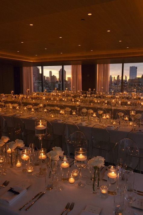 Candlelit Wedding Reception Long Tables, Wedding With Candles Everywhere, Crystal Table Decor Wedding, Electric Candles Wedding, Candles At A Wedding, Candle Outdoor Wedding, Wedding Candles Reception, Garden Wedding Candles, Candle Obra Centerpieces Wedding