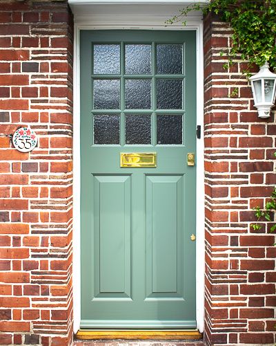 1930's External front door with sidelight frame - Cotswood Doors Mid Century Front Door, 1930s Doors, Oxford House, Cozy Fall Living Room, External Front Doors, Home Library Decor, Cozy Home Library, Georgian Doors, Victorian Porch