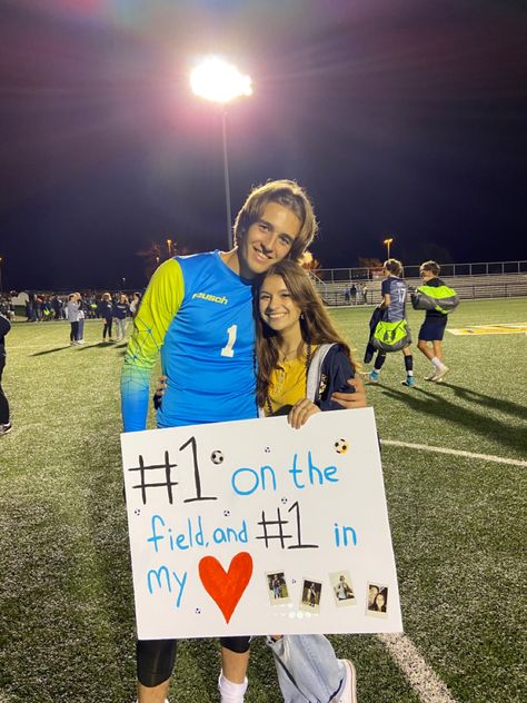 soccer sign, couples, boyfriend, girlfriend Sadie’s Poster Ideas Football, Sadie Hawkins Proposals Soccer, Sadies Poster Ideas Boyfriend, Prom Proposal Soccer, Soccer Signs For Boyfriend, Sadie’s Poster Ideas Dance, Hoco Nominee Posters, School Spirit Face Paint, Football Relationship