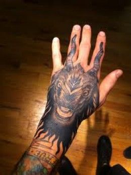 goat tattoo Capricorn Hand Tattoos For Women, Capricorn Hand Tattoo, Tattoo Goat, Unique Hand Tattoos, Hand Tattoo Images, Herren Hand Tattoos, Simple Hand Tattoos, Tattoo Design For Hand, Skull Hand Tattoo