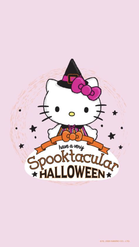 Cool Hello Kitty, Hello Kitty Halloween Wallpaper, Halloween Post, Halloween Wallpaper Cute, Walpaper Hello Kitty, Anime Halloween, Hello Kitty Halloween, Halloween Wallpaper Iphone, Drawings Of Friends