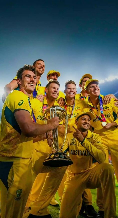 Australian cricket team world cup winner Steve Smith, David warner, Aaron finch, Mitchell stark Australia Team Cricket, Australia Cricket Team Wallpaper, India Vs Australia Cricket, Cricket Aesthetic, Australian Cricket Team, Australia Cricket Team, Ganpati Photo Hd, Pat Cummins, Cricket Australia