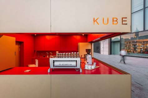 Kube pavilion by OMA opens outside K11 Musea in Hong Kong Pop Culture Interior Design, Vienna Hotel, Retail Space Design, Interior Design Minimalist, Aluminium Cladding, Marble Block, Rem Koolhaas, Marble Furniture, Kiosk Design