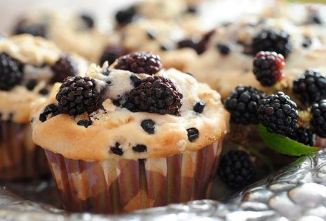 Elderberry Muffin Recipe, Elderberry Muffins, Blackberry Muffins Streusel Topping, Fresh Blackberry Muffins, Peach Blackberry Muffins, Blackberries Recipes, Farmer Recipes, How To Freeze Blackberries, Blueberry Muffins Smitten Kitchen