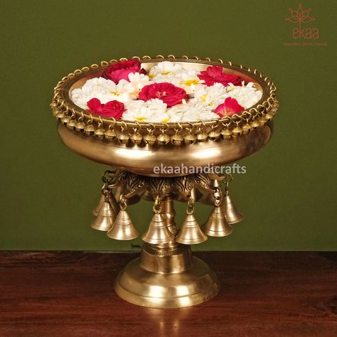 Mandir Decor, Urli Bowl, Home Mandir, Ganpati Decor, Pooja Decor, Shiva Shankara, Pooja Items, Silver Pooja Items, Brass Figurines