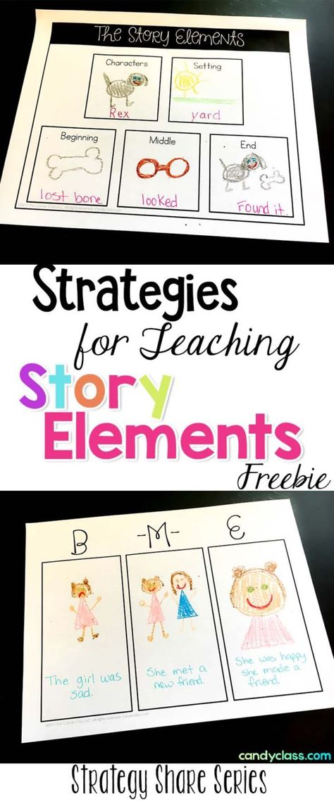 Story Elements Kindergarten, Teaching Story Elements, Story Elements Activities, Story Elements Worksheet, Childhood Activities, Kindergarten Anchor Charts, 2nd Grade Activities, Literature Activities, 3rd Grade Writing