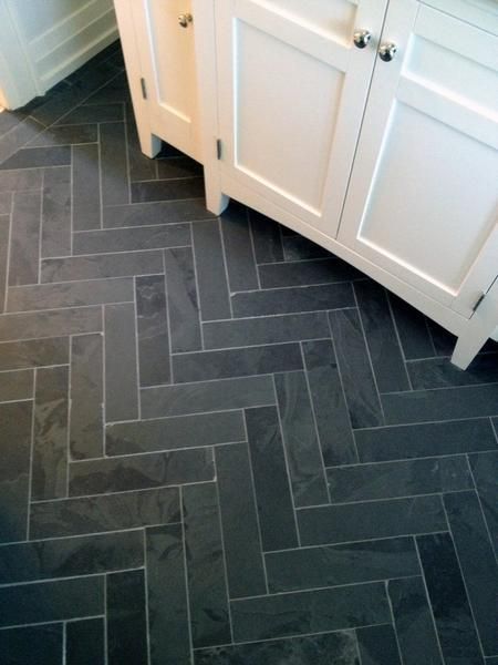 If there is one particular type of pattern that I truly love, and have loved forever, more than any other, it's herringbone. Supposedly from origins dating as f Victoria Bathroom, Herringbone Bathroom Floor, Slate Bathroom Floor, Herringbone Bathroom, Slate Bathroom, Herringbone Tile Floors, Herringbone Backsplash, Slate Flooring, Herringbone Floor