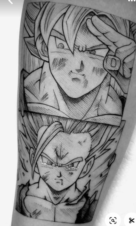 Goku And Gohan Tattoo, Goku Tattoo Design, Majin Tattoo, Goku Tattoo, Shen Long Tattoo, Dbz Tattoo, Virgo Tattoo Designs, Zelda Tattoo, Majin Vegeta