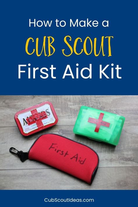 Check out these fun DIY mini first aid kits for Cub Scouts to make! Perfect for the Webelos First Responder adventure. #CubScouts #Webelos #FirstAid #FirstResponder #CubScoutIdeas First Aid Kit For Kids, Hiking First Aid Kit, Boy Scout Activities, Cub Scout Crafts, Cub Scouts Tiger, Diy First Aid Kit, First Aid For Kids, Cub Scout Activities, Mini First Aid Kit