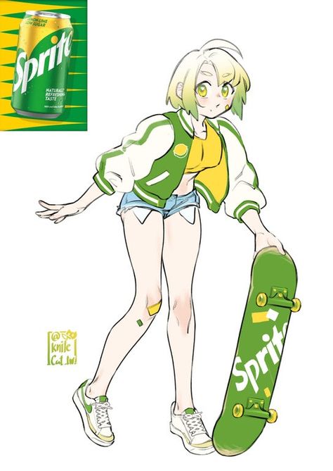 Surfer Character Design, Sprite Soda, Art Of Drawing, Drawing Female Body, Inanimate Objects, Design Practice, Doodle Sketch, Cartoon Character Design, Female Character Design