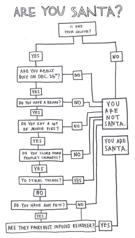 Christmas ~ Are You Santa? Funny Flow Charts, Innocent Drinks, Flow Charts, Christmas Help, Did You Eat, Say That Again, I Want To Know, Flow Chart, Meeting Someone