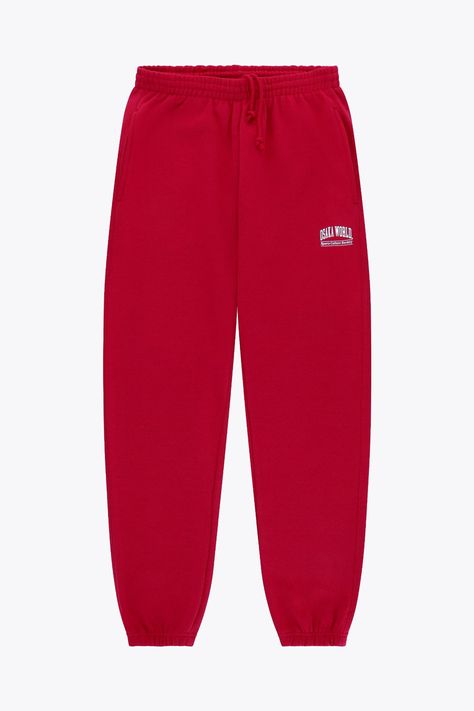 Osaka women sweatpants in red with logo in white. Front flatlay view Red Sweatpants, Women Sweatpants, Jersey Sweater, Jersey Jacket, Suit Accessories, Short Jacket, School Outfit, Osaka, Jersey Shorts