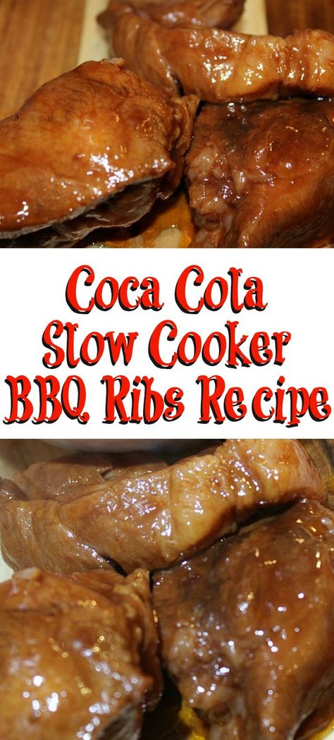 These Coca Cola Slow Cooker BBQ Ribs are so quick and easy to put together plus they taste just amazing! Perfect for a tailgating party, or any get together. #cocacola #crockpot #ribs #tailgating Hypothyroid Recipes, Coca Cola Recipes, Bbq Ribs Recipe, Recipes On The Grill, Slow Cooker Bbq Ribs, Easy Pumpkin Recipes, Bbq Recipes Ribs, Crockpot Ribs, Meatball Dinner