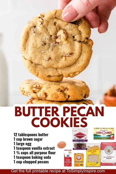 Pecan Cookies Easy, Best Cookie Recipe Ever, Cookie Recipes Chewy, Best Holiday Cookies, Butter Pecan Cookies, Cookies Easy, Pecan Cookies, Prize Winning, Cookie Flavors