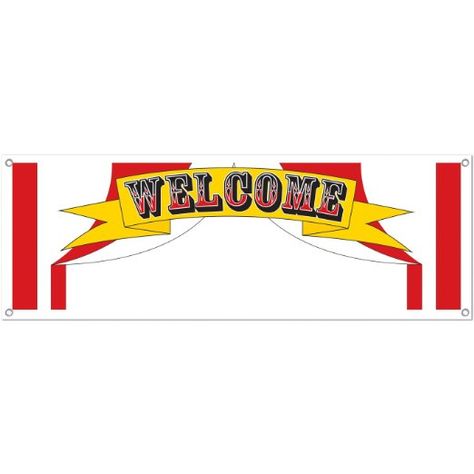 Beistle 57515 Welcome Sign Banner, 5-Feet by 21-Inch Circus Signs, Carnival Party Decorations, Circus Party Decorations, Welcome Banners, Circus Carnival Party, Circus Birthday Party, Welcome Banner, Circus Birthday, Pennant Banners