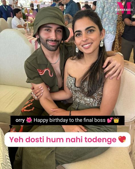 Looks like Orry ki actual bestie is Isha Ambani 💖 We wonder what they talk about. Ruch people things we guess 😂 Well, it's Isha's bday today and Orry wished her in a very Orry way 🔥 [Bollywood news, Celeb news, Celeb updates, Bollywood updates, Bollywood fans, Bollywood gossip, Bollywood actor, mamaraazzi] Isha Ambani, Bollywood Updates, Bollywood Gossip, Bollywood Actors, Bollywood News, Talk About, Wonder, Actors, Quick Saves