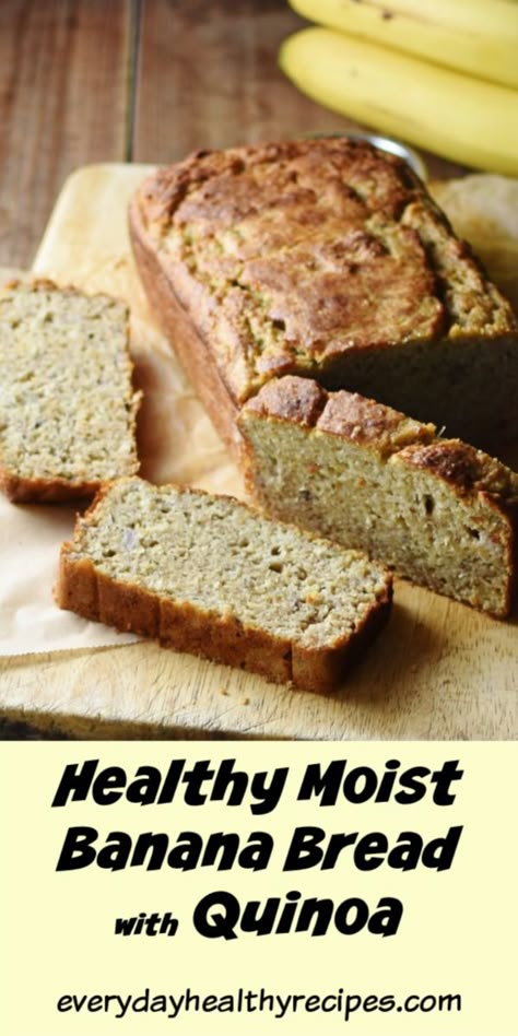 Medical Medium Banana Bread, Mediterranean Banana Recipes, Quinoa Banana Bread, Picnic Food Easy, Svelte Recipes, Yogurt Banana Bread, Easy Lunchbox, Quinoa Bread, Easy Picnic Food