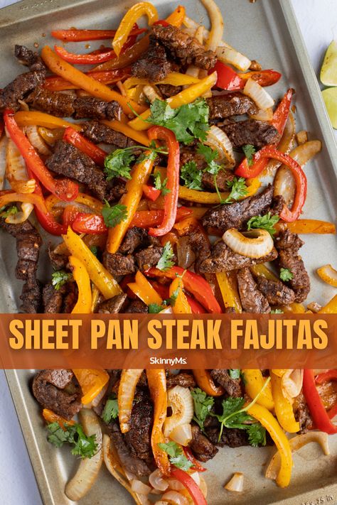 Sheet Pan Steak Fajitas, Recipes By Ingredients, Sheet Pan Steak, Steak Fajita Recipe, Pan Steak, Beef Fajitas, Easy Sheet Pan Dinners, Sheet Pan Suppers, Sheet Pan Dinners Recipes