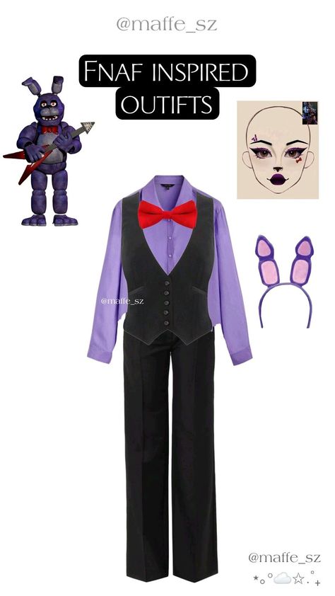 fnafhalloweenoutifts ideasfive nigths at freddyexplorebonnie Cosplay Ideas Fnaf, Bonnie Fnaf Outfit Ideas, Fnaf Bonnie Outfit, Fnaf Clothes Outfits, Bonnie Fnaf Costume, Fnaf Cosplay Bonnie, Bonnie Halloween Costume, Freddy Cosplay Fnaf, Bonnie Cosplay Fnaf