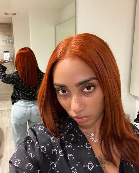 Copper Orange Hair, Amber Hair, Hair Tea, Hair Color Orange, Ginger Hair Color, Dyed Hair Inspiration, Short Human Hair Wigs, Dyed Natural Hair, Natural Curls Hairstyles