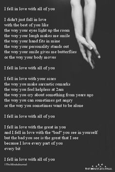 I Fell In Love With All Of You - https://themindsjournal.com/i-fell-in-love-with-all-of-you/ Letter Quotes, Lesbian Love Quotes, My Love Photo, Love All Of You, Unconditional Love Quotes, Love Poems For Him, Adorable Quotes, Love Quotes For Him Romantic, Soulmate Love Quotes