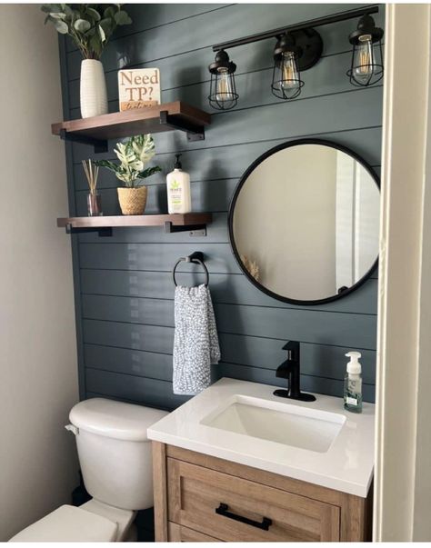 Colorado Bathroom, Small Half Bathroom, Future Bathroom, Half Bathroom Remodel, Half Bathroom Decor, Half Bathroom, Bathroom Inspiration Decor, Powder Bath, Bathroom Update