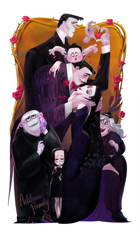 Addams Family Art Illustration, Addams Family Color Palette, The Addams Family Fanart, Gomez Addams Fanart, Morticia Addams Fanart, Addams Family Fanart, The Addams Family Art, The Addams Family Aesthetic, Addams Family Art