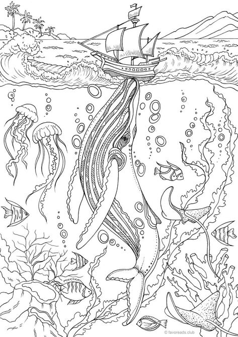 Ocean Coloring Pages, Witch Coloring Pages, Abstract Coloring Pages, Adult Coloring Designs, Detailed Coloring Pages, Adult Colouring Pages, Animals Coloring, Coloring Pages For Adults, Flower Coloring Pages