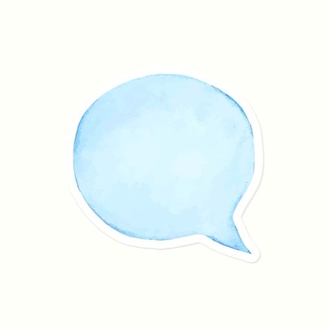 Bubble Watercolor, Text Message Bubble, Conversation Bubble, Bubble Stickers, Watercolor Blue, Ios App Icon, Speech Bubble, Vector Hand, Line Icon