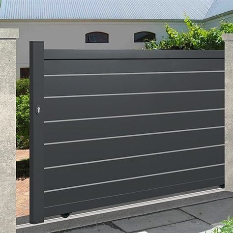 41 Best Driveway Gate Ideas and Inspiration For Your Home Aluminum Driveway Gates, Contemporary Gates, Easy Fence, Gate Designs Modern, Modern Gate, House Main Gates Design, Front Gate Design, Entrance Gates Design, Iron Gate Design