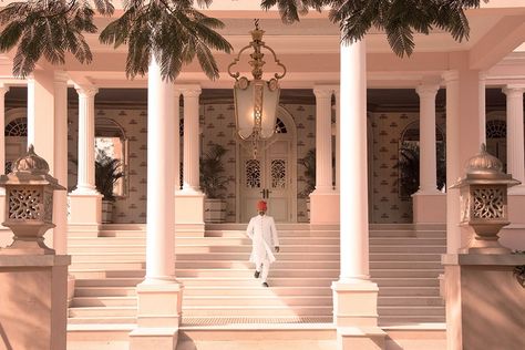 The entrance to Suján Rajmahal Palace, Jaipur | Exclusive first hotel review Rajmahal Palace, India Travel Guide, Hotel Entrance, Most Luxurious Hotels, Vogue Living, Luxury Camping, Luxury Boutique Hotel, Classic Architecture, Hotel Boutique