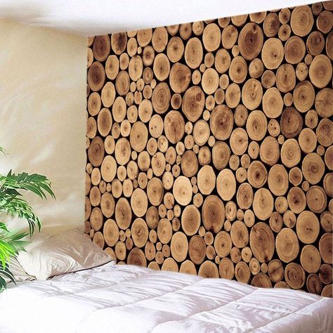 Tree Design On Wall, Cheap Wall Tapestries, Wall Hanging Art, Hallway Ideas Colour, Studio Apartment Decorating, Printed Tapestries, Wood Wall Decor, Tapestry Wall, Wooden Art