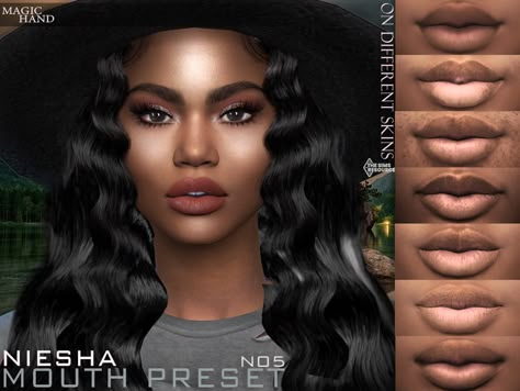 The Sims Resource - Niesha Mouth Preset N05 Sims 4 Cc Body Presets Short, Sims Cc Mouth Preset, Sims 4 Cc Patreon Lips Preset, Sims Mouth Presets, Lips Sims 4 Preset, Sims Lip Preset Cc, Sims4 Cc Lips Preset, The Sims 4 Cc Resource Face, Black Sims 4 Cc Lip Preset