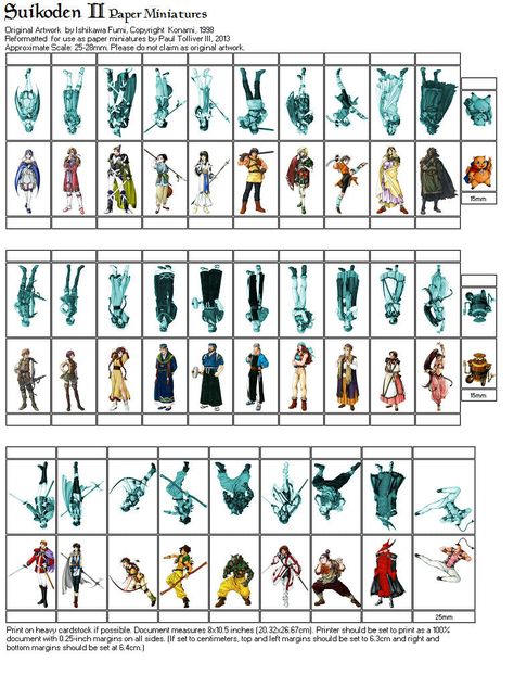 Suikoden II Paper Minis, Page 2 by Crimsonguard477 Printable Miniatures, Paper Miniatures, Rpg Figures, Cyberpunk Games, Dnd Minis, Cyberpunk Rpg, Nerd Games, D&d Minis, Dungeons And Dragons Miniatures