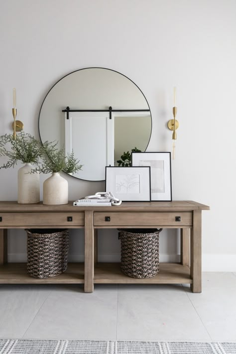 Minimalist Entryway, Entry Table Decor, Console Table Styling, Console Table Decorating, Entryway Table Decor, Hall Decor, Home Entrance Decor, Entry Table, Decor Home Living Room