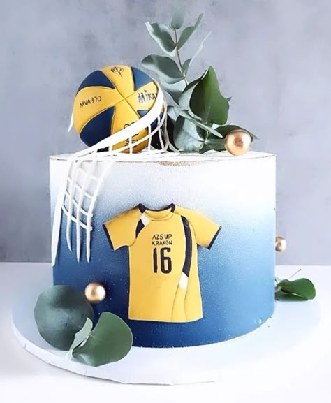 Volleyball Cake Design, Birthday Cake Volleyball, Volleyball Cake Ideas, Handball Cake, Cake Volleyball, Volleyball Birthday Cakes, Volleyball Cake, Horse Birthday Cake, 18th Cake