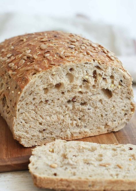 Multi Grain Bread Recipes, Multi Seed Bread Recipe, Honey Oatmeal Bread, Honey Bread Recipe, Ancient Grains Bread, Seeded Bread Recipes, Multi Grain Bread, Honey Bread, Oatmeal Bread