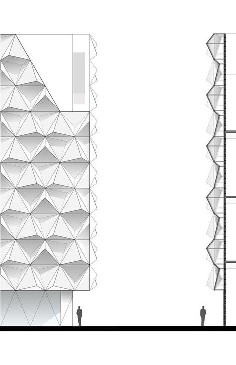 Double Skin Facade Architecture, Concrete Wall Section, Koshino House, Conceptual Model Architecture, Architecture Design Presentation, Architecture Elevation, Facade Architecture Design, Pavilion Design, Parametric Architecture