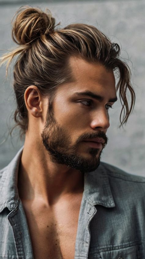 Exploring 31 Diverse Man Bun Hairstyles for Every Occasion from Weddings to Casual Days Samurai Hairstyle Men, Samurai Hairstyle, Top Knot Men, Hispanic Hair, Pompadour Men, Well Groomed Beard, Man Bun Hairstyles, Crop Haircut, Hairstyle Men