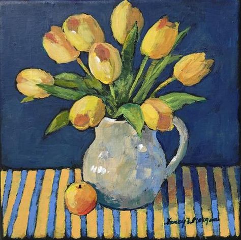 Nancy F. Morgan Gallery of Original Fine Art Tulip Painting, Tulips Art, All That Jazz, Flower Paintings, Painting Flowers, Flower Art Painting, Daily Paintworks, Arte Floral, Pastel Art