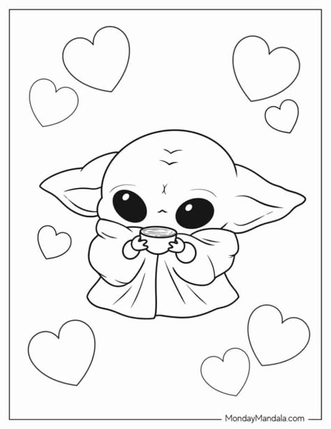 24 Baby Yoda Coloring Pages (Free PDF Printab Yoda Coloring Page Free Printable, Cute Drawings Coloring Page, Aesthetic Pictures To Color Printable, Cartoon Coloring Pages Free Printable, Cute Coloring Pages Aesthetic Easy, Baby Yoda Dibujo, Cute Drawings To Color, Cute Coloring Pages Easy, Baby Yoda Coloring Page