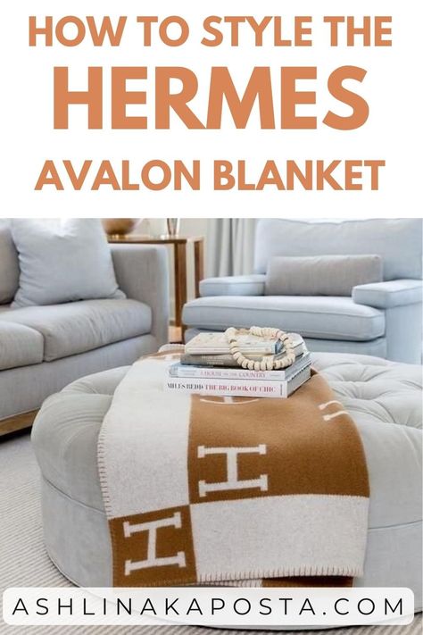 hermes blanket decor how to style Hermes Avalon Blanket, H Blanket, Custom Closet Storage, Hermes Blanket, Hermes Home, Old Sheets, Boat Decor, Black And White Interior, Gorgeous Interiors