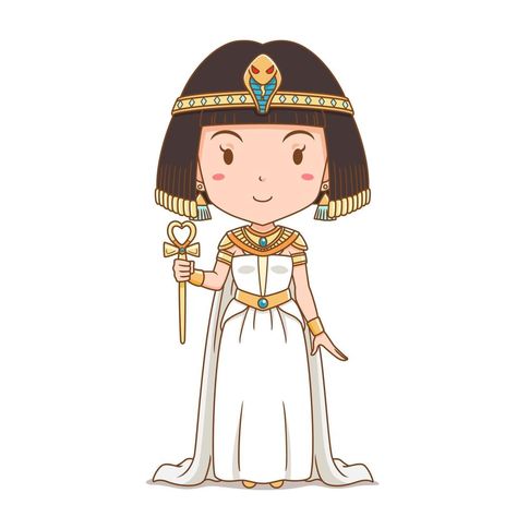 Egypt Crafts, Ancient Clothes, Thai Boy, Premium Vector Cartoon, Ancient Egyptian Goddess, Queen Cleopatra, Hands Together, Egypt Art, Egyptian Goddess