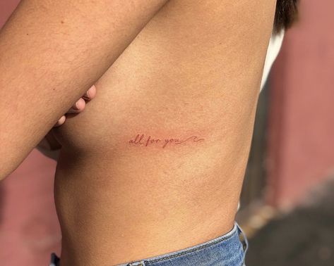 Red Script Tattoo, Rib Tattoos For Women, Script Tattoo, Black Girls With Tattoos, Hip Tattoos Women, Red Ink Tattoos, Dope Tattoos For Women, Red Tattoos, Tattoo Script